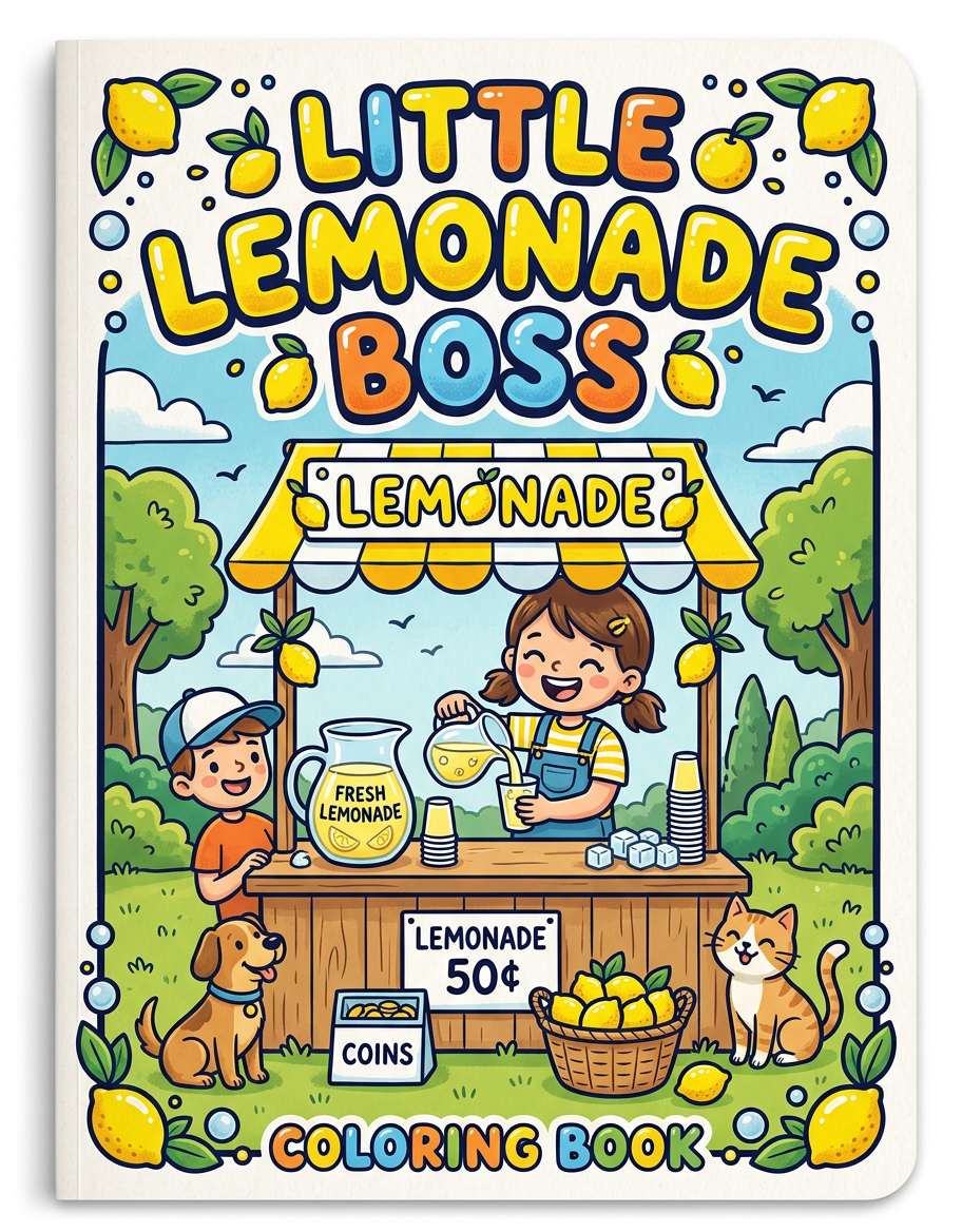 Little Lemonade Boss coloring book cover