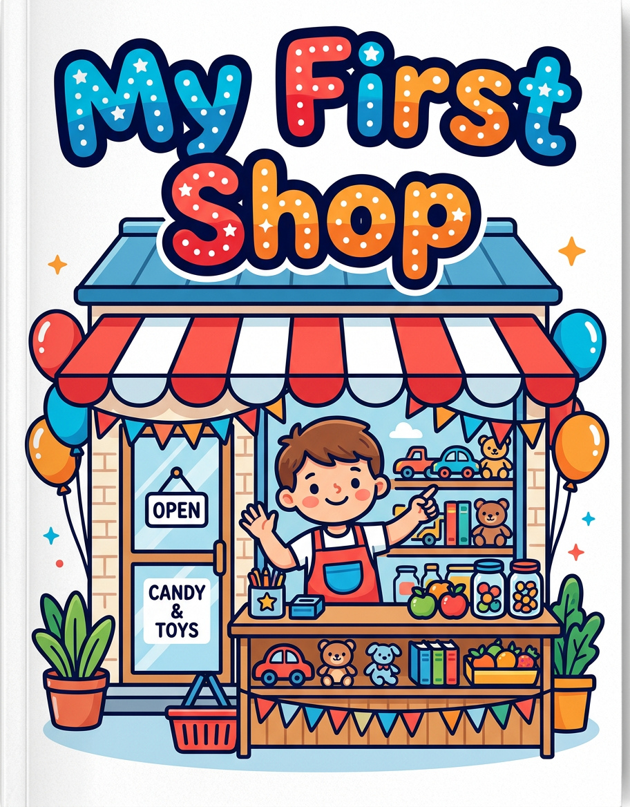My First Shop coloring book cover